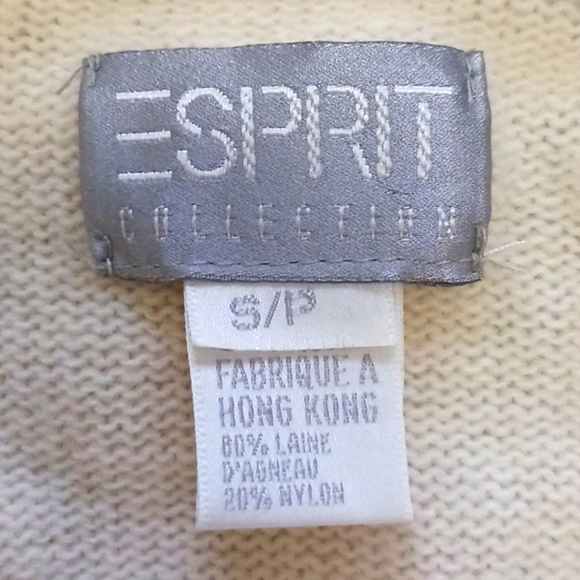 Vintage Y2K Esprit Wool Preppy Collared Button Front Cardigan Sweater Size S - Picture 8 of 9